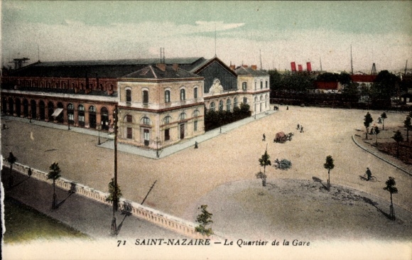CPA Saint-Nazaire Loire Atlantique, Quartier de la Gare