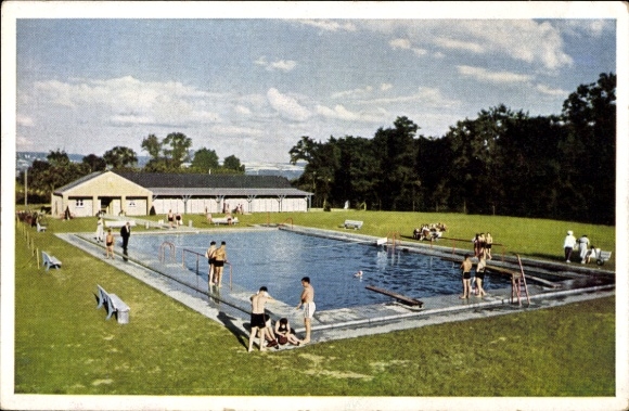 Postcard Sinzig am Rhein, carbonic acid-mineral swimming pool