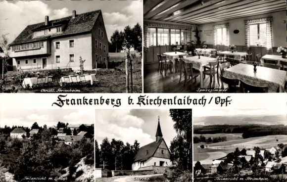 Postcard Frankenberg Speichersdorf Upper Palatinate, Christian holiday home, church, castle