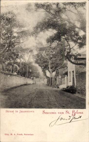 Postcard Jamestown Island St Helena, street section