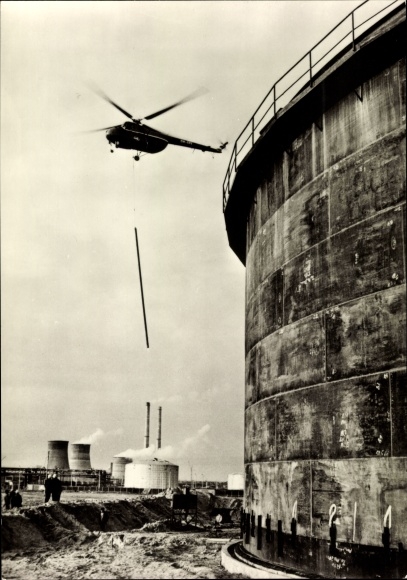Postcard civil aviation of the socialist countries, medium utility helicopter Mil Mi 4