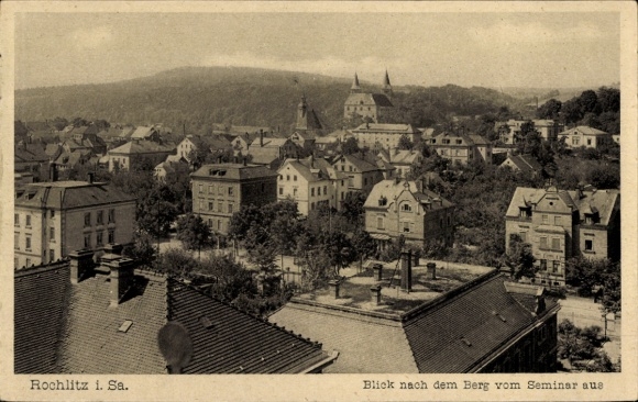 Ak Rochlitz an der Mulde, Rochlitzer Berg, Panorama, Blick vom Seminar