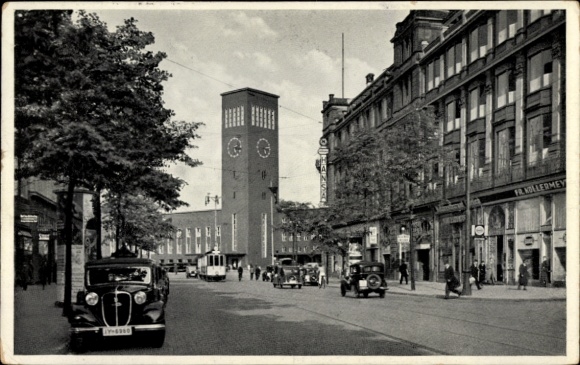 Ak Düsseldorf am Rhein, Hauptbahnhof, Graf Adolf-Straße