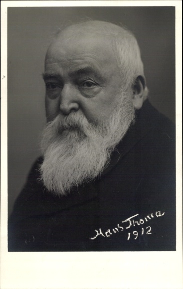 Photo Postcard painter Hans Thoma, portrait, 1912