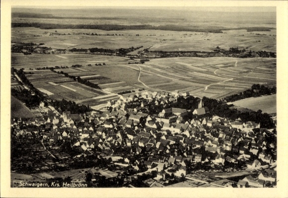 Postcard Schwaigern in Württemberg, aerial photograph