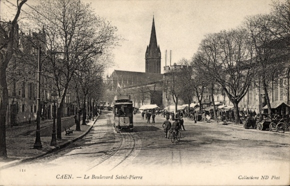 CPA Caen Calvados, Boulevard Saint-Pierre, tramway