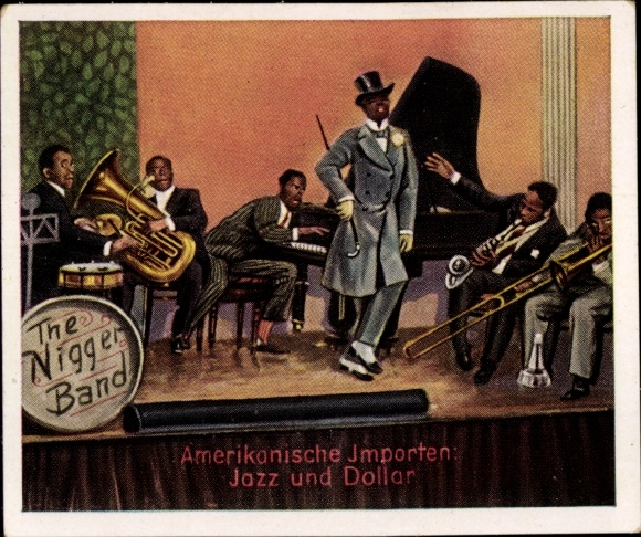Obraz kolekcjonerski Okres powojenny nr 86, luty 1925 Amerykański import jazzu i dolarów, zespół murzyński