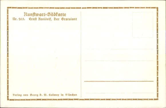 Artist PC Kreidolf, Ernst, grasshopper couple, well-wisher, art warden picture card No. 205