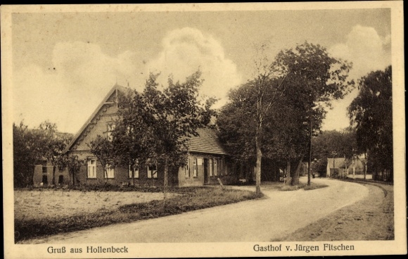 Ak Hollenbeck Harsefeld in de wijk Stade, Gasthof Jürgen Fitschen, uitzicht op straat
