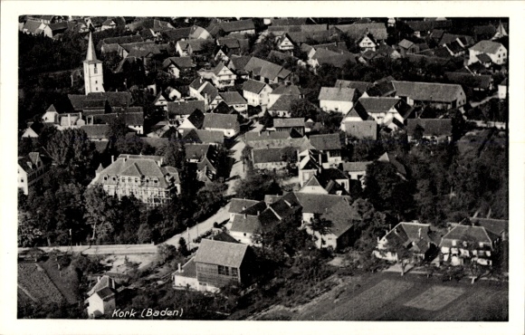 Postcard Kork Kehl am Rhein Baden, aerial photograph