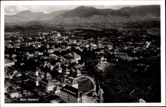 Postcard Bühl in Baden, general view, bird&#39;s eye view