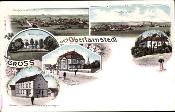 Ak Oberfarnstedt Farnstädt in Saalekreis, vooraanzichtkaart, wijngaard, Unterfarnstedt