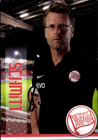 Autogrammkarte Cheftrainer Rico Schmitt, Kickers Offenbach, Autogramm