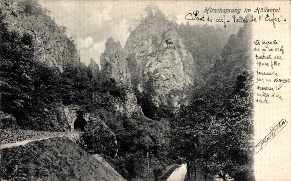 Postcard Buchenbach in the Black Forest, Hirschsprung in the Höllental
