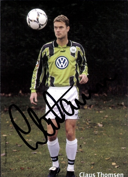 Autogrammkarte Fußballer Claus Thomsen, VfL Wolfsburg, Autogramm
