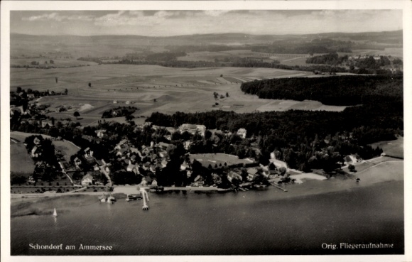 Ak Schondorf am Ammersee Opper-Beieren, luchtfoto