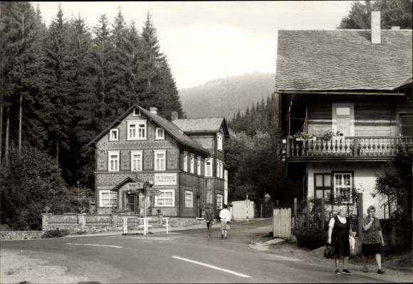 Postcard Mellenbach Glasbach im Schwarzatal Thuringia, restaurant Zirkelstein
