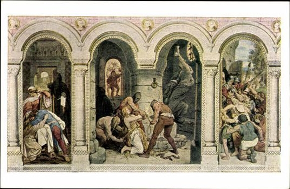 6 old Postcard series, murals