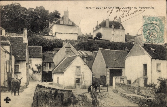Postcard La Châtre Indre, Quartier du Pont-au-Lay