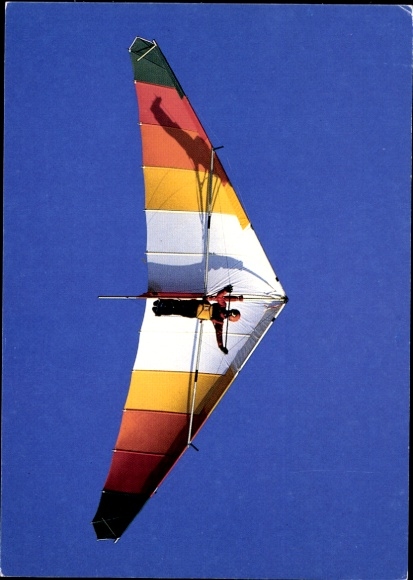 Postcard hang glider, kite sport