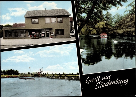 Postcard Siedenburg, cityscapes, swimming pool, water bodies, buildings, business