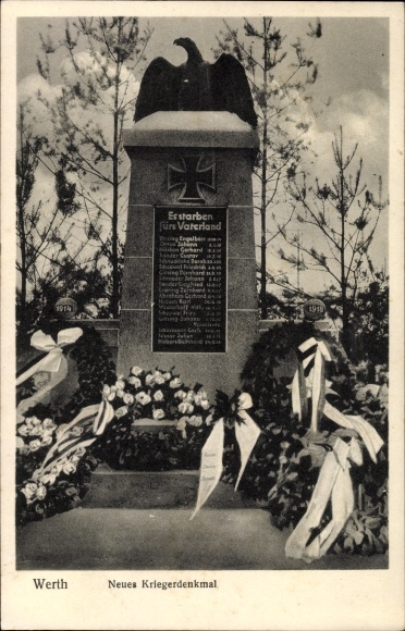 Ak Werth Isselburg in Nordrhein Westfalen, Neues Kriegerdenkmal
