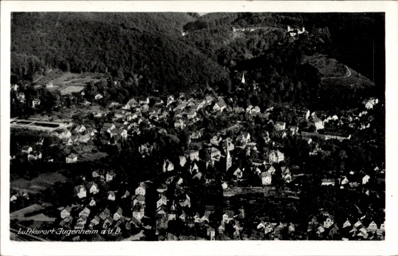 Ak Jugenheim an der Bergstraße Hessen, Luftaufnahme