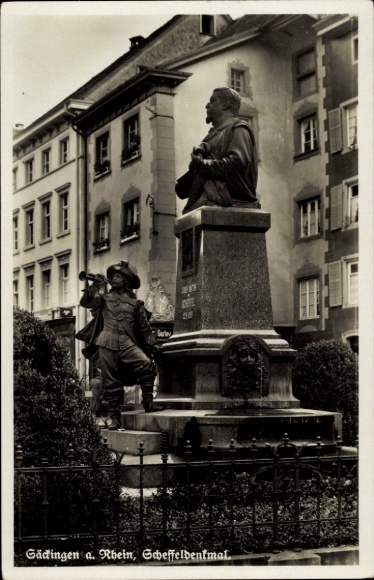 Postcard Bad Säckingen am Hochrhein, Scheffel Monument