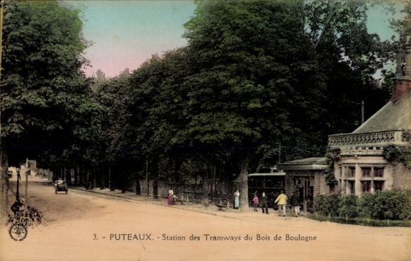 Postcard Puteaux Hauts de Seine, tram stop Bois de Boulogne