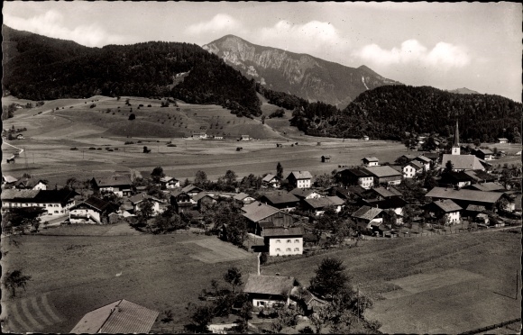 Postcard Oberwössen Unterwössen Oberbayern, Panorama with Hochplatte