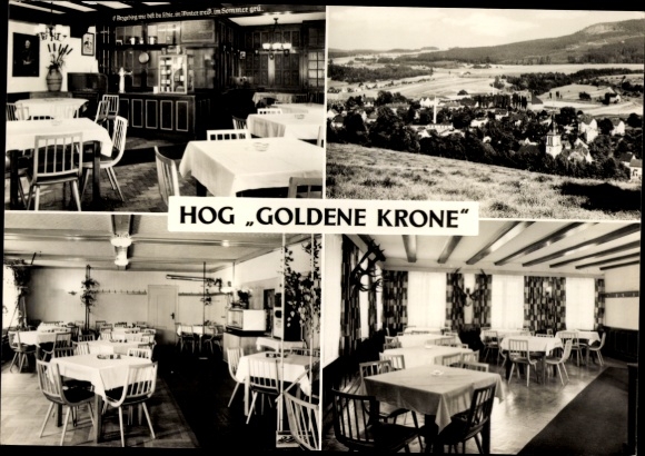 Ak Cranzahl Sehmatal im Erzgebirge, HOG Goldene Krone, Panorama, Innenansichten