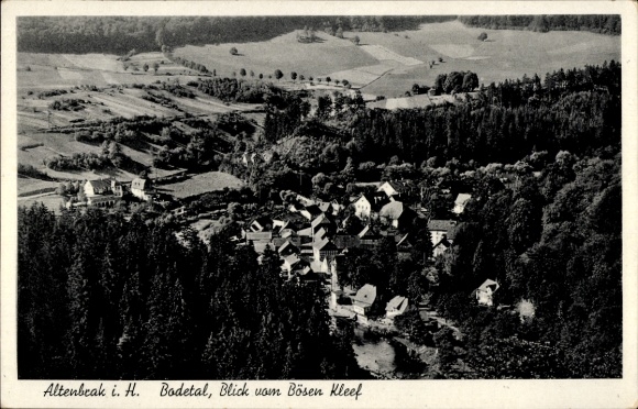 Postcard Altenbrak Thale in the Harz, Bodetal, view from the Bösen Kleef
