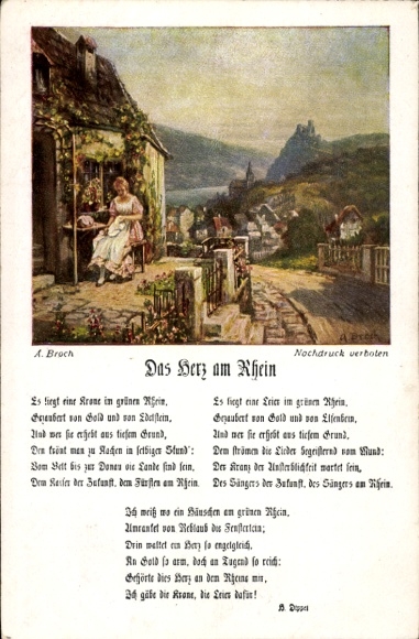 Piosenka artystyczna KP Broch, A., Serce nad Renem, W zielonym Renie jest korona