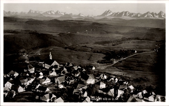 Ak Görwihl in het Zwarte Woud, luchtfoto