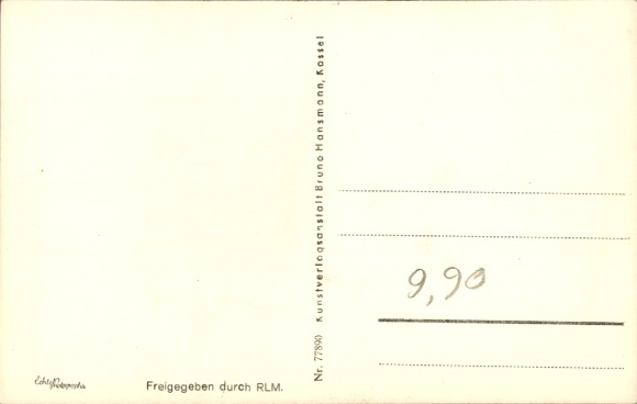 Postcard German fighter aircraft, sea multi-purpose aircraft Blohm & Voss Ha 140, seaplane