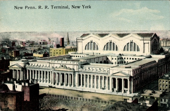 Postcard New York City USA, Pennsylvania Station, Terminal