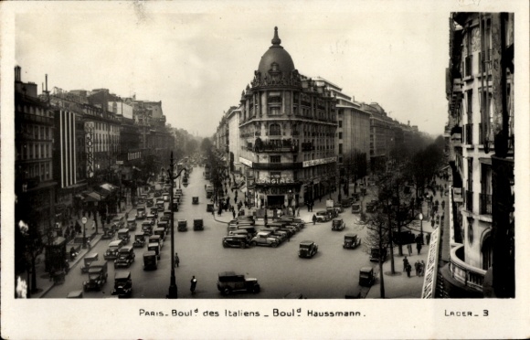 CPA Parijs II, Boulevard des Italiens en Boulevard de Haussmann