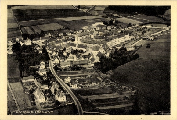 Postcard Kaisheim in Swabia, aerial photograph