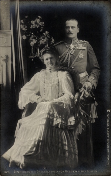 PC Grand Duke and Grand Duchess of Hesse and by Rhine, portrait, uniform