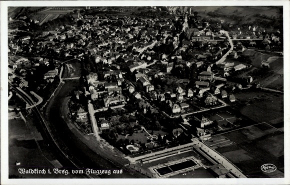 Postcard Waldkirch im Breisgau Black Forest, aerial photograph