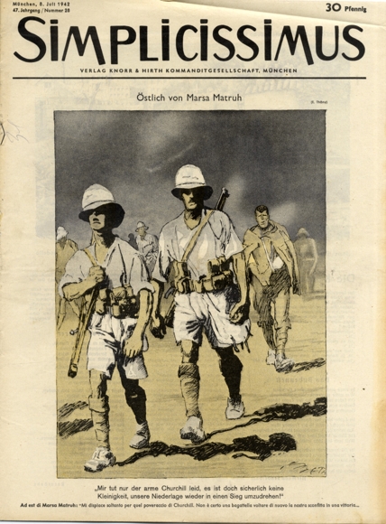 Simplicissimus Heft 28 Juli 1942 Karikatur Östlich von Marsa Matruh E. Thöny Verlag Hirth