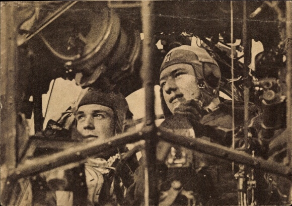 Ak Flugzeugführer und Beobachter einer Junkers Ju 88, Kampfflugzeug, Luftwaffe