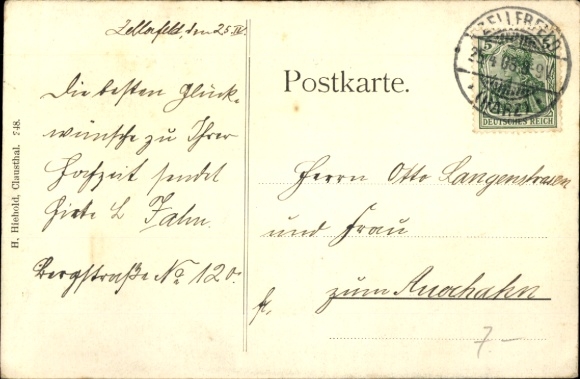 Postcard Clausthal Zellerfeld in the Upper Harz, Oberer Spiegeltaler Teich