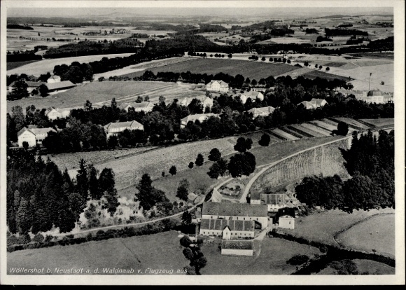 Postcard Wöllershof Störnstein in the Upper Palatinate Bavaria, aerial photo