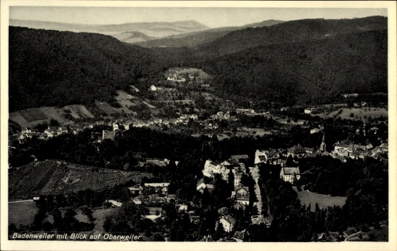 Ak Badenweiler im Schwarzwald, Fliegeraufnahme, Oberweiler