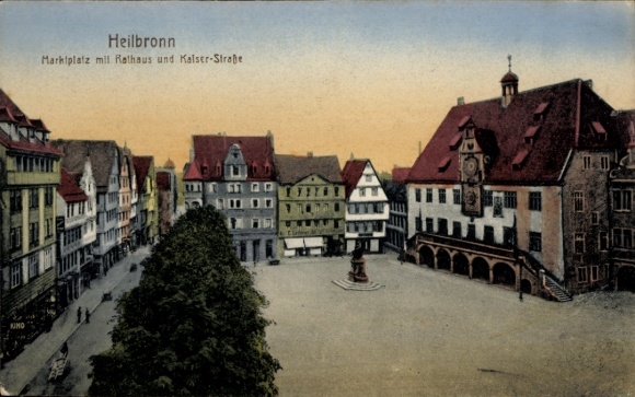 KP Heilbronn am Neckar, Rynek, Ratusz, Ulica Kalser, Architektura