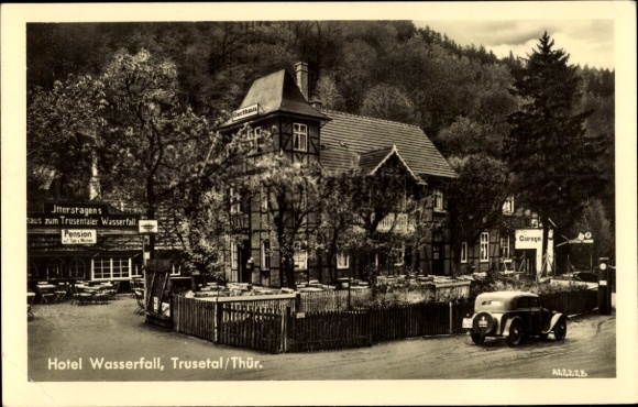 Ak Trusetal in Thüringen, Hotel Wasserfall