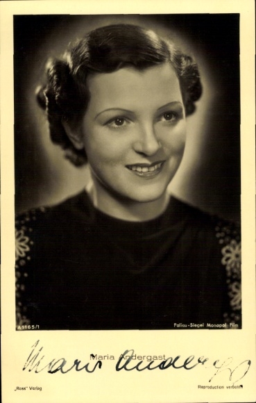 Ak Schauspielerin Maria Andergast, Portrait, Autogramm