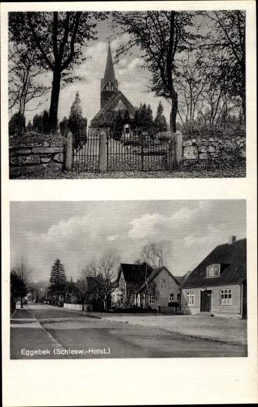 Ak Eggebek Kreis Flensburg, Kirche, Straßenansicht