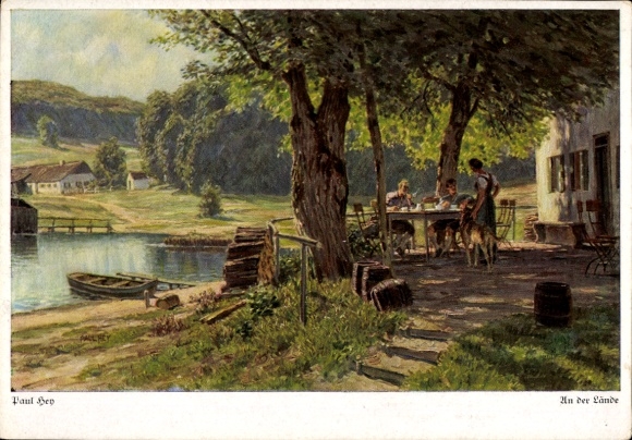 Artist Postcard Hey, Paul, An der Lände